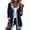 Navy-A, variant on Longline Casual Jacket With Denim Like Notched Lapel Loose Fit Oversized Outerwear Coat