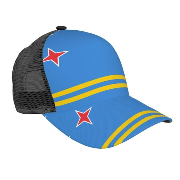 Aruba Flag Snapback Trucker Hats Baseball Caps Adjustable Mesh Back Ball Caps For Men Women