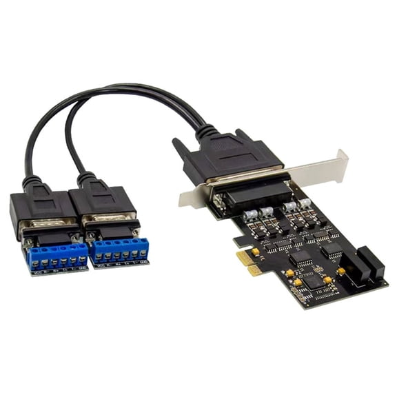 Parallel Port DB25 25Pin PCIE Riser Card PCIe X1 17V352 2SRS232/RS485 Communication Control Cards PCI-E Express Cards,1 * PCI-E Express Cards