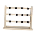 thumbnail image 5 of Wooden Jewelry Organizer Stand Large 3 Tiers Hanging Holder Display Rack for Bangles Earrings Rings Show Tabletop with 15 Hooks, 5 of 8