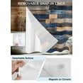 thumbnail image 3 of No Hook Cloth Fabric Shower Curtain with Snap in Liner, Navy Blue Brown Wood Waterproof Shower Curtains Set with See Through Top Window, Farmhouse Vintage Wooden Bath Curtains Shower 72"x72", 3 of 6