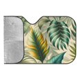 thumbnail image 6 of CMMY Tropical Palm Leaves Banana Jungle Leaf Floral Pattern Fabric Car Shades for Front Windows Sunshade for Car Windshield for Vehicle SUV Truck Protector 55.12*29.92 in, 6 of 7