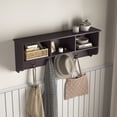 thumbnail image 3 of Hassch Wall Mounted Coat Rack with Shelves, Entryway Storage Organizer with 4 Dual Hooks for Hallway, Living Room, Easy Assembly, Espresso, 3 of 8