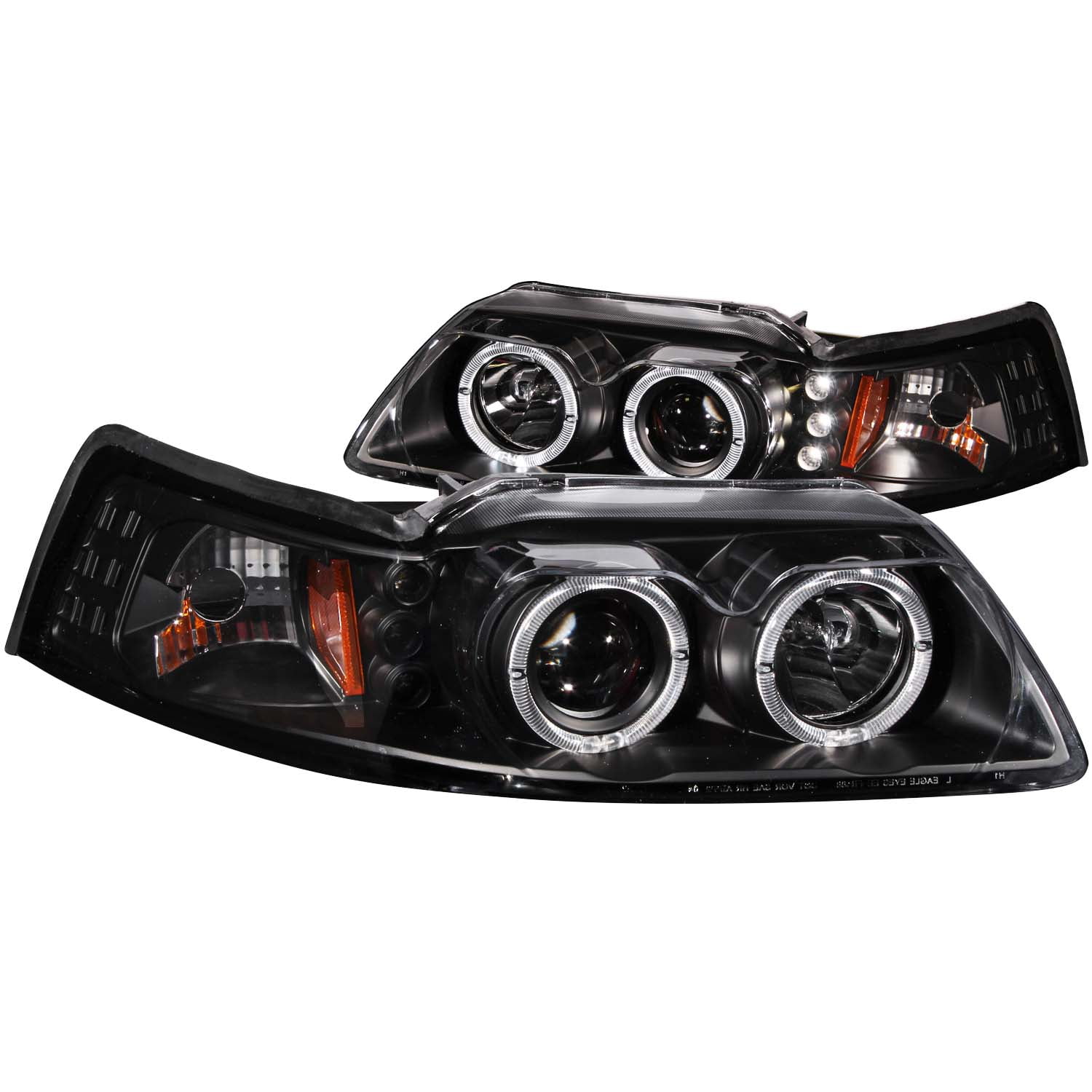 Anzo USA 121303 Projector Headlight Set w//Halo Fits 99-04 Mustang