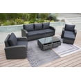 thumbnail image 3 of 5-Piece Patio Furniture Set Outdoor Wicker Sectional Conversation Sofa with Black Cushions, 3 of 8
