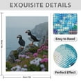 thumbnail image 3 of Diamond Art Kit for Adults, Puffins Coastal Cliffs Pink Flowers Diamond Painting for Adults Beginners, DIY Diamond Art Painting Kits, 5D Diamond Painting Crafts for Home Decor 12x16 Frameless, 3 of 7