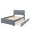 Gray, variant on Aukfa Twin Size Upholstered Platform Bed Frame with Twin Size Trundle for Bedroom,Guestroom, Beige