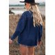 thumbnail image 3 of ABPHQTO Chaqueta vaquera de mujer azul con bolsillo bajo sin rematar y botones, 3 of 5