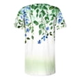 thumbnail image 5 of Thousandth Women's Henley Short Sleeve Blouses Plus Size Summer Tops Floral Print Casual Tunic Tops Breathable Loose Fit V-Neck Pullover with Buttons Pleated, 5 of 6
