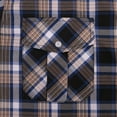 thumbnail image 5 of Coevals Club Mens Pearl Snap Plaid Western Cowboy Button Up Long Sleeve Shirts Bule Black White 07 4X-Large, 5 of 7