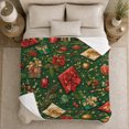 thumbnail image 5 of Artistic Pattern, Festive Holiday Scene, Warm Flannel Blanket for Living Room and Family Room with Detailed Artwork, Art Lovers Christmas Gift, Festive Home Decor, 5 of 9