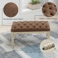 thumbnail image 4 of Farmhouse Fabric Entryway Bench, Brown, 4 of 7