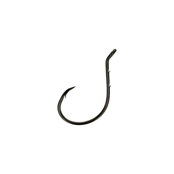 Lazer Sharp Mid-Wire Non-Offset Up Eye Baitholder Circle Hook - Needle Point - Black - Size 2/0