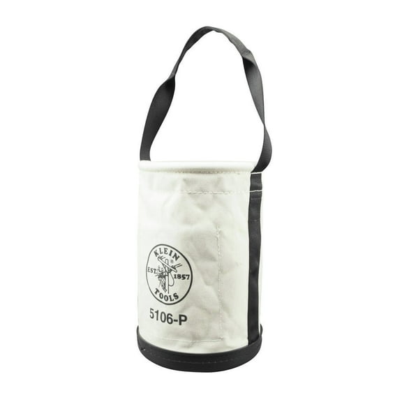 9 in. Canvas Tool Storage Bucket with Inside Pockets