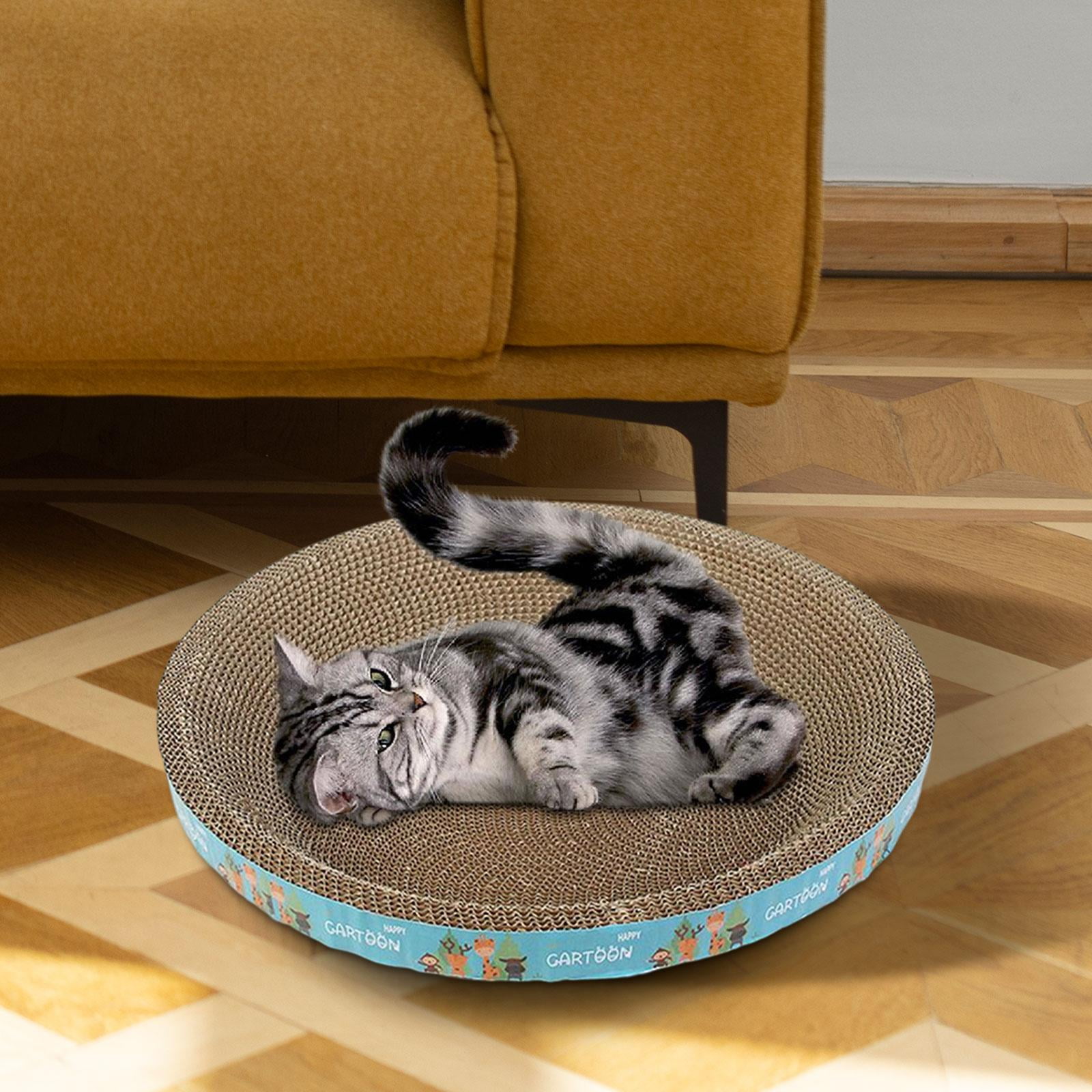Cat Scratch Pad,Cat Scratch Pad Sleeping Bed Scratcher Bowl Nest,Cat Scratcher Cardboard Lounge Bed House Mat,Cat Scratching Board Prevents Furniture Damage,Soft Comfortable round giraffe 43cm