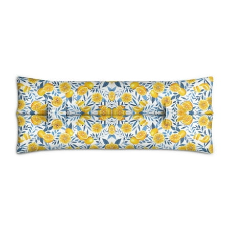Lemon Lover Seat Belt Pillow Bright Yellow Citrus Design, Soft Mastectomy & Chemo Port Cushion (Retro Fruit Aesthetic)