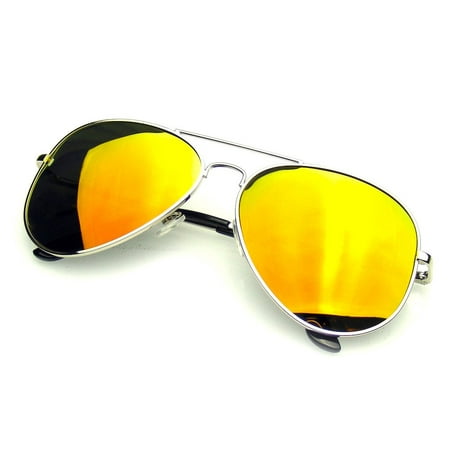 Emblem Eyewear - Aviator Sunglasses Vintage Mirror Lens New Men Women Fashion Frame Retro Pilot
