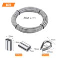 thumbnail image 2 of HELIFOUNER Kits de barandillas de cables Cable de acero inoxidable de 1/8 "de 33 pies con 50 manguitos de engarzado de aluminio y 12 dedales de acero inoxidable, 2 of 5