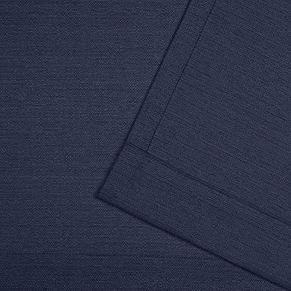 Nicole Miller Mellow Slub Textured Hidden Tab/Rod Pocket Top Light Filtering Curtain Panel Pair, 54"x108", Peacoat Blue