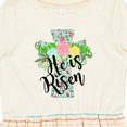 thumbnail image 4 of Inktastic He is Risen Floral Print Cross with Beautiful Flowers Girls Toddler Dress, 4 of 5