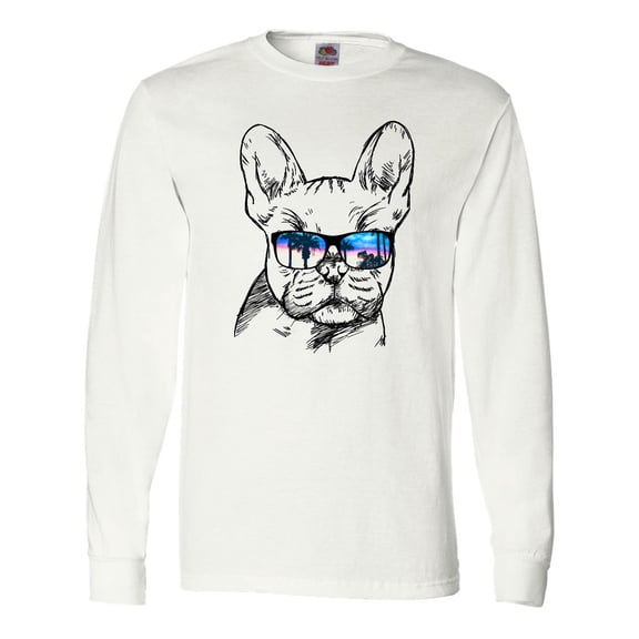 Inktastic French Bulldog Portrait with Sunglasses Long Sleeve T-Shirt
