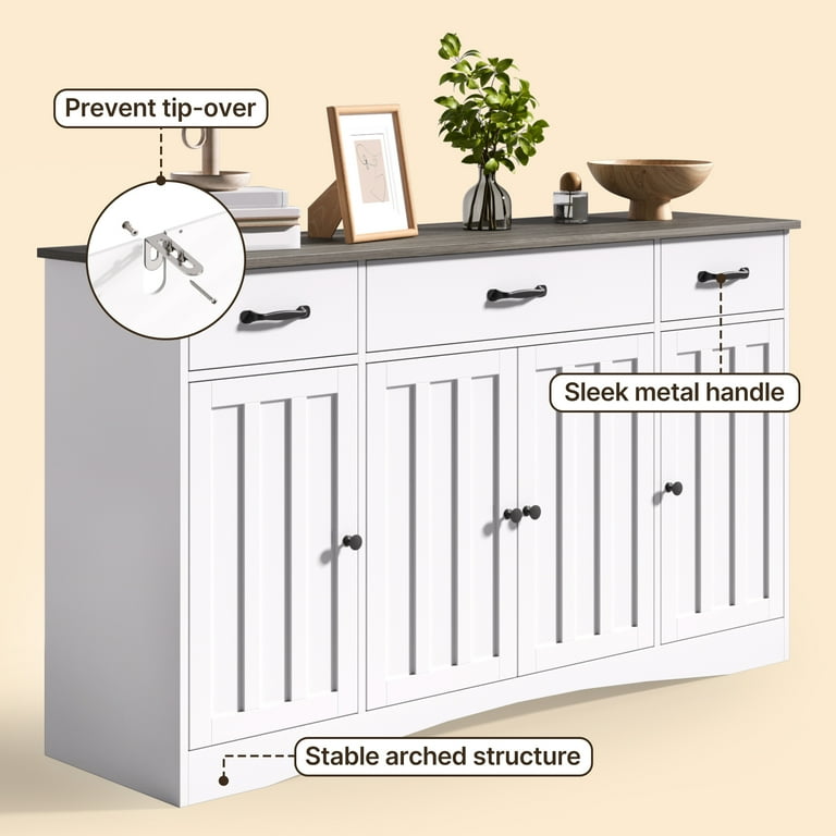 Storage Buffet Side Cabinet Contemporary Kitchen Coffee Station