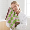 thumbnail image 2 of Unique Bargains 4Pcs Fruit Printed Cotton Soft Absorbent Face Cloths Green 13" x 13", 2 of 8