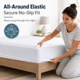 thumbnail image 3 of Warmstar 100% Cotton White Twin Fitted Sheet Only, 600 Thread Count Sateen Soft Breathable Twin Size Fitted Bed Sheet Deep Pocket,Fits Mattress Up to 15", 3 of 3
