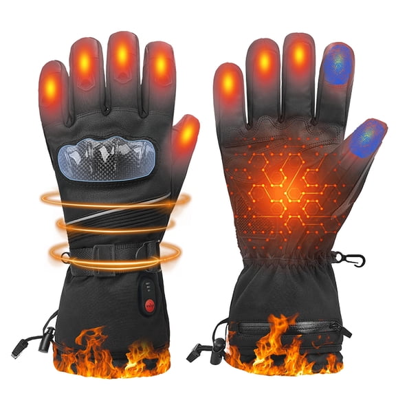 Motorcycle Heating Gloves Touchscreen Full Finger Fever Keep Warm