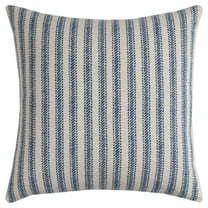 Rizzy Home Ticking Stripe 20" x 20" Poly Pillow with Cotton Cover-Blue/Natural