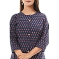 thumbnail image 3 of Vihaan Impex Printed Casual Blue Floral Kurti for Women Long Kurta Tunic Large, 3 of 6