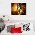 thumbnail image 5 of Nawypu  Music Wall Art Painting Gold Microphone and Headset Musical Note Picture Print on Canvas Modern Home Studio Living Room Decor Stretched and Framed Ready to Hang, 5 of 5