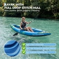 thumbnail image 4 of CazToi Inflatable Kayak Set with 600D Oxford Fabric Cover Includes Pump Paddles Seat Heavy Duty Blow Up Canoe 118in, 4 of 7