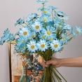 thumbnail image 2 of 12Pcs Artificial Silk Daisies Flowers Outdoor UV Resistant Fake Wildflowers with Stems Greenery Shrubs Plants Arrangements for Home Garden Table Wedding Decoration (Blue), 2 of 6