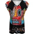 thumbnail image 4 of Jean Michel Basquiat Women Summer Cotton Short-Sleeve T-Shirt Tops,Classic V-Neck Graphic Tee Clothes, 4 of 5