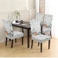 thumbnail image 4 of Thanksgiving Chair Covers Set of 4, Blue Pumpkin Pastel Color Chairs Slipcover for Dining Room,Fall Removable Washable Breathable Cover in The Kitchen Restaurant Holiday Decor, 4 of 7