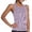 Light Purple, variant on Women's Cropped Printed Camisole Round Neck Vest Boho Dark Green S