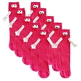 thumbnail image 1 of Medias 3D Creativas MagSoxRed 5Pares Rojo 5-9.5US Animados Calcetines Tubo Medio Magnéticos Poliéster., 1 of 3
