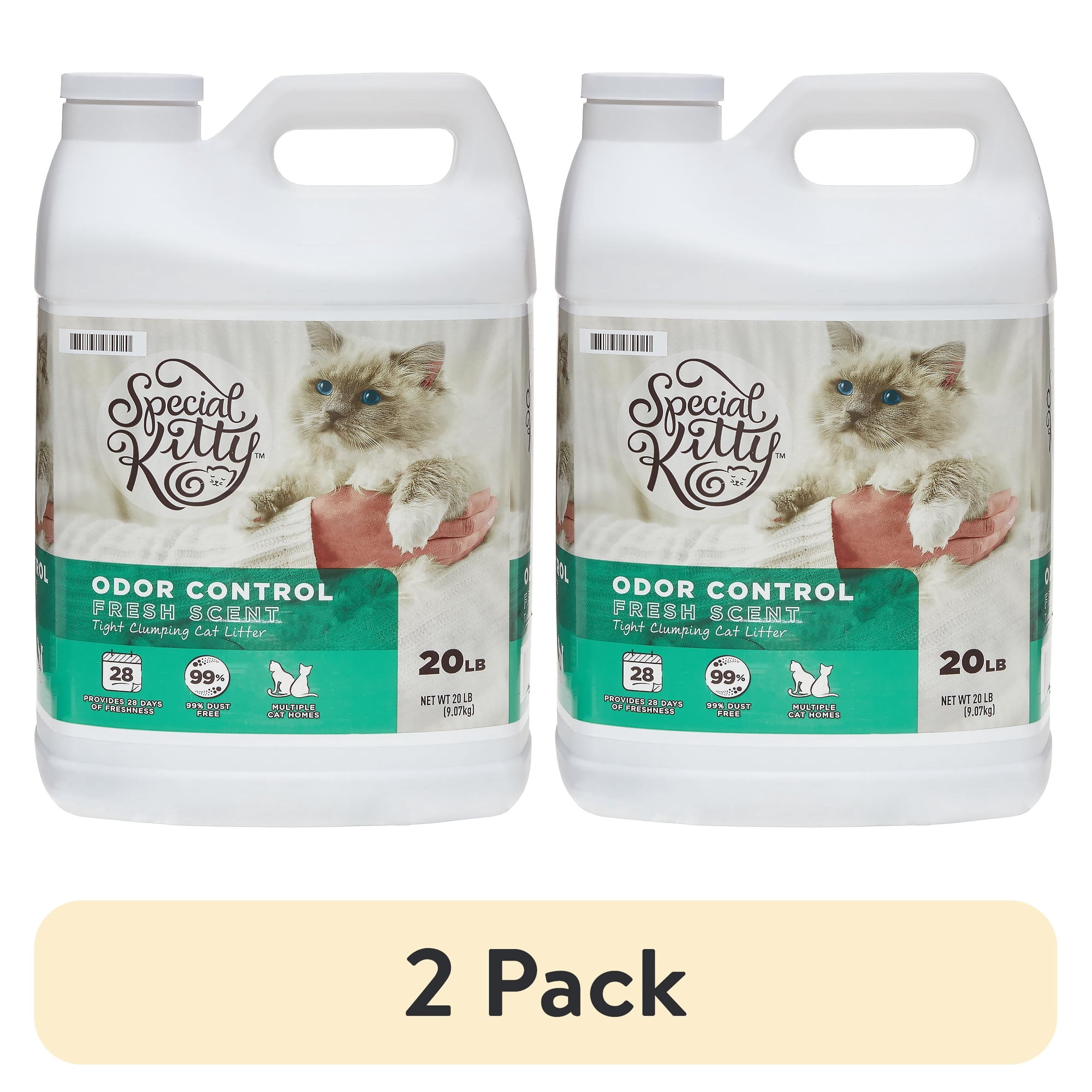 (2 pack) Special Kitty Tight Clumping Clay Cat Litter, Fresh Scent, 20 lb Jug, 1 Count