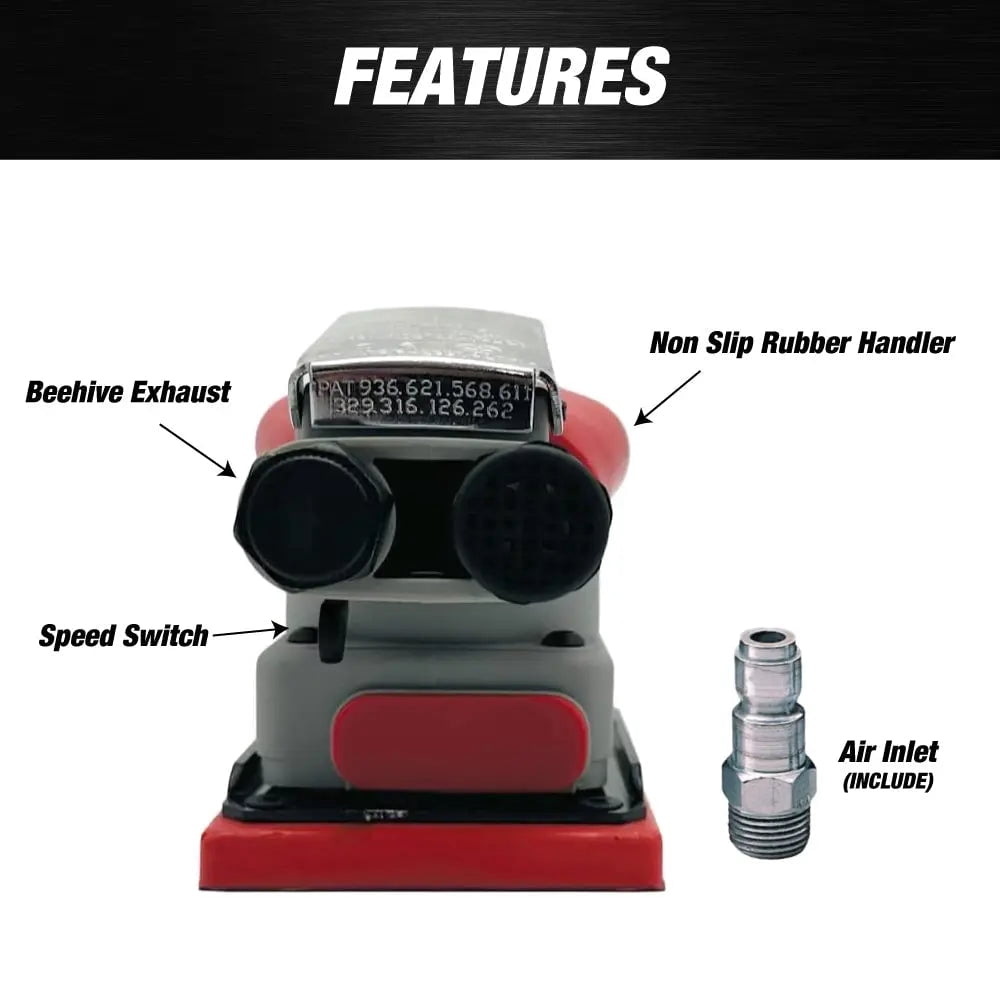 MAXX PROSS Square Pneumatic sanding machine / PSA / Vinyl 3’ x 4’ / 75 x 100mm/ orbital sander - (95089)