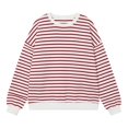 thumbnail image 4 of Jane Wardrobe Oversized Striped Crewneck Sweatshirt Women's Balloon Sleeve Layering Pullover 1PC S-XXL Plus Size Friendly, 4 of 4