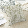 thumbnail image 3 of Sage Green Floral Pillow Covers 18x18 Inch Set of 2 Vintage Light Green Floral Throw Pillows Spring Summer Flower Pillowcase Linen Outdoor Decorative Cushion Covers for Bed Sofa Couch, 3 of 4