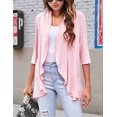 thumbnail image 5 of Women'S Open Front Cardigan 3/4 Sleeve Draped Soft Knit Sweaters Pink XXL, 5 of 7