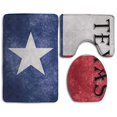 thumbnail image 1 of Juego de alfombras de baño de 3 piezas ABPHQTO Texas gris Alfombra de baño Alfombra de contorno y tapa de inodoro, 1 of 2