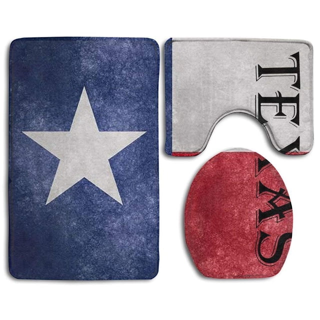 Juego de alfombras de baño de 3 piezas ABPHQTO Texas gris Alfombra de baño Alfombra de contorno y tapa de inodoro