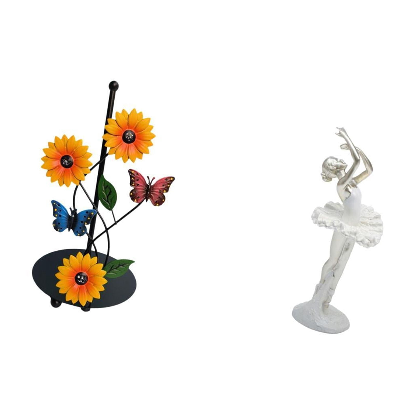 Fiocias Toilet Paper Holder And Paper Towel Holder Countertop Desktop Figurine Ballet Girl Statue Ornament Iron Resin Weighted Base Suitable for Gift Giving H