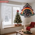 thumbnail image 3 of Stylish Metal Hanging Christmas Tree Wind Spinner - Concentric White Lines Festive Red & Yellow Circles Perfect for Garden Decor, 3 of 7