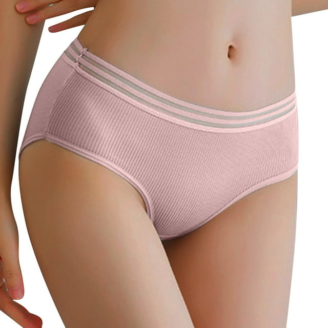 Gibobby Bikini elástico algodón Ropa interior para mujeres europeas y , versión para estudiantes, cómoda cintura media, pantalones sexis bonitos de talla grande para mujer(Rosa, XL)