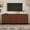 Walnut, variant on Farmhouse Curved Edge TV Stand for TVs up to 70", Mid Century Media Console with Large Cabinets & Adjustable Shelves, Wood Grain Cable Management, Walnut