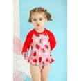 thumbnail image 2 of Happy Town Newborn Baby Girls Swimsuit Summer One-Piece Long Sleeve Floral Bathing Suit, 2 of 8